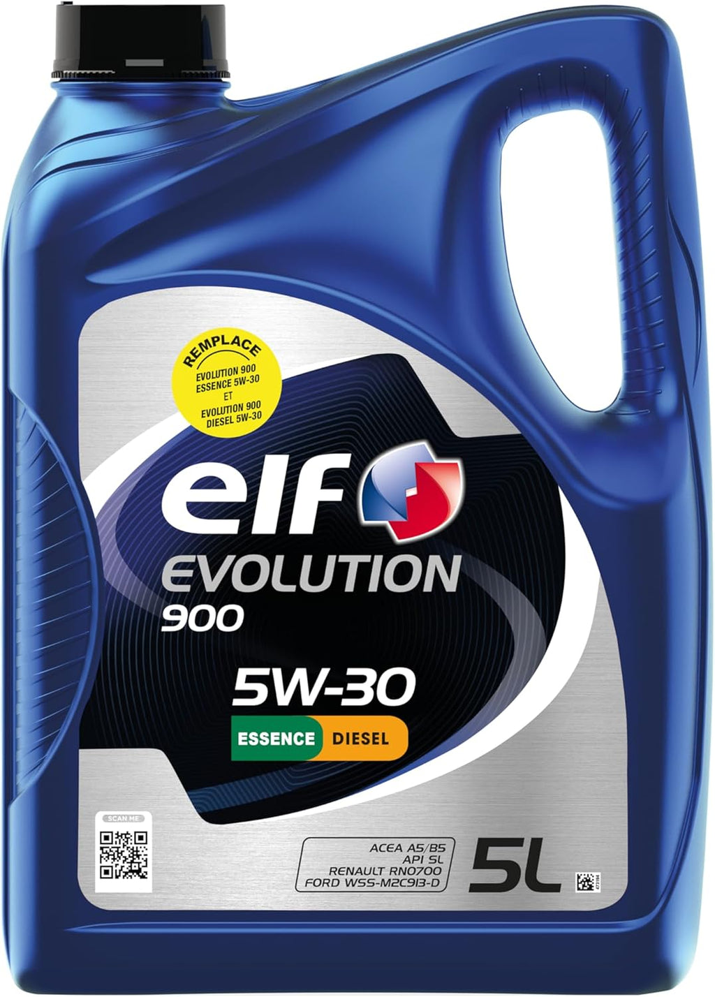 ELF EVOLUTION 900 5W-30, Huile moteur essence et Diesel, 5 litres