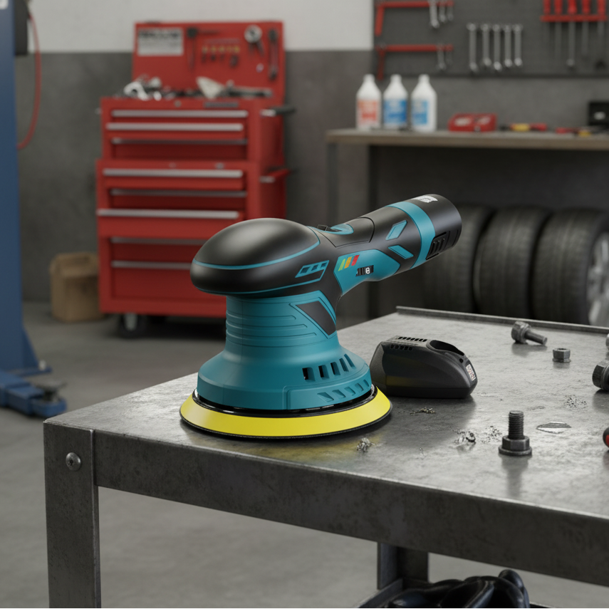 6 Gears Cordless Car Polisher 12V Wireless Car Polishing Machine 2pcs 2.0Ah Battery Power Tool Electric Waxing Repairing Sander MasCar