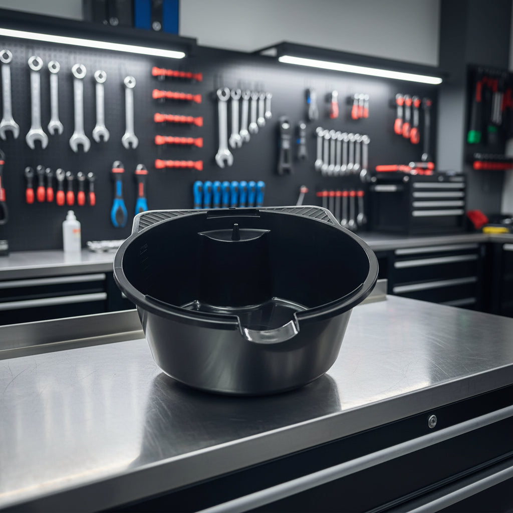 6L-8L Oil Receiving Basin Oil Drain Container Leak Proof Anti Splash Easy Cleaning Car Oil Change Pan for Cars Motorcycle Garage MasCar