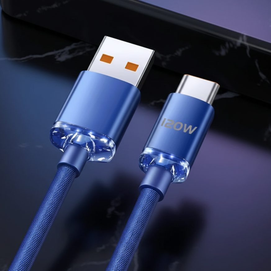 CÂBLE USB TYPE-C 120W – Charge ultra-rapide MasCar