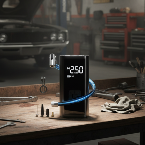 COMPRESSEUR D’AIR SANS FIL POUR VOITURE – Gonfleur universel MasCar