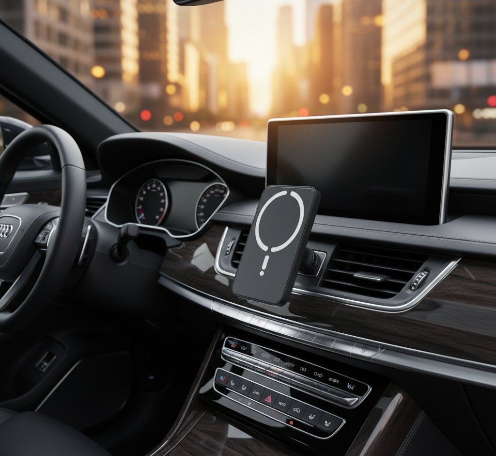 CHARGEUR VOITURE SANS FIL MAGNÉTIQUE – Support aération 15W MasCar