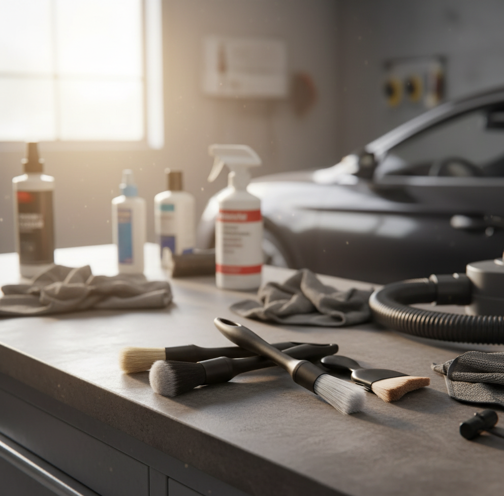 KIT DE 4 PINCEAUX DE DETAILING – Nettoyage auto précis et polyvalent MasCar