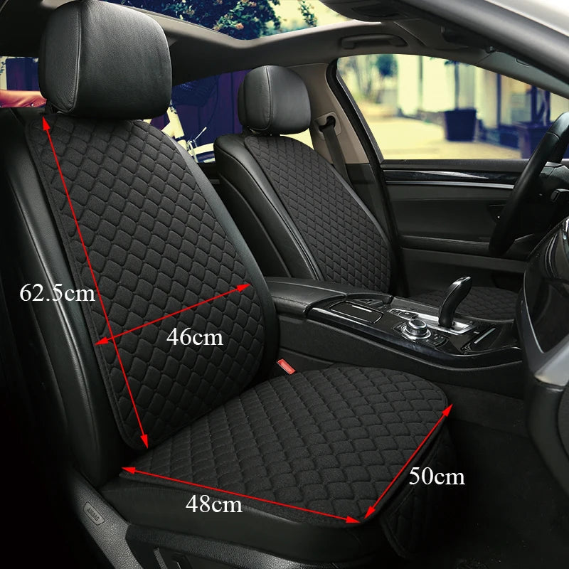 Universal Car Seat Cover Protector Linen Front Rear Back Flax Summer Cushion Pad Mat Sedan Suv Pick-up Car Interior Accessories MasCar