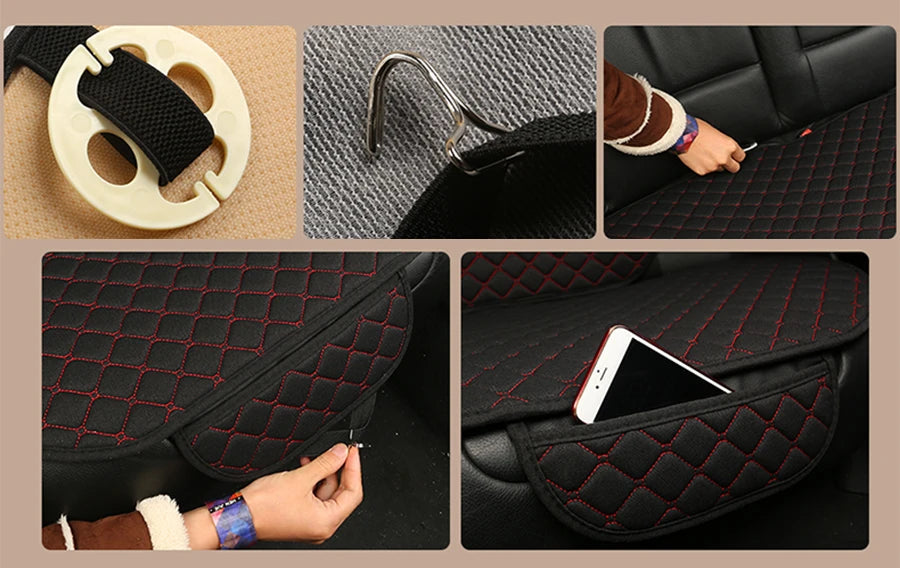 Universal Car Seat Cover Protector Linen Front Rear Back Flax Summer Cushion Pad Mat Sedan Suv Pick-up Car Interior Accessories MasCar