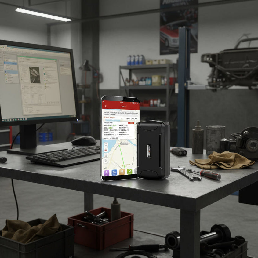 MiCODUS GPS Tracker Car Tracker ML500 Magnetic 5000mAh Temperature Voice Monitor GPS Locator Vibrate Drop Alert Lifetime APP MasCar