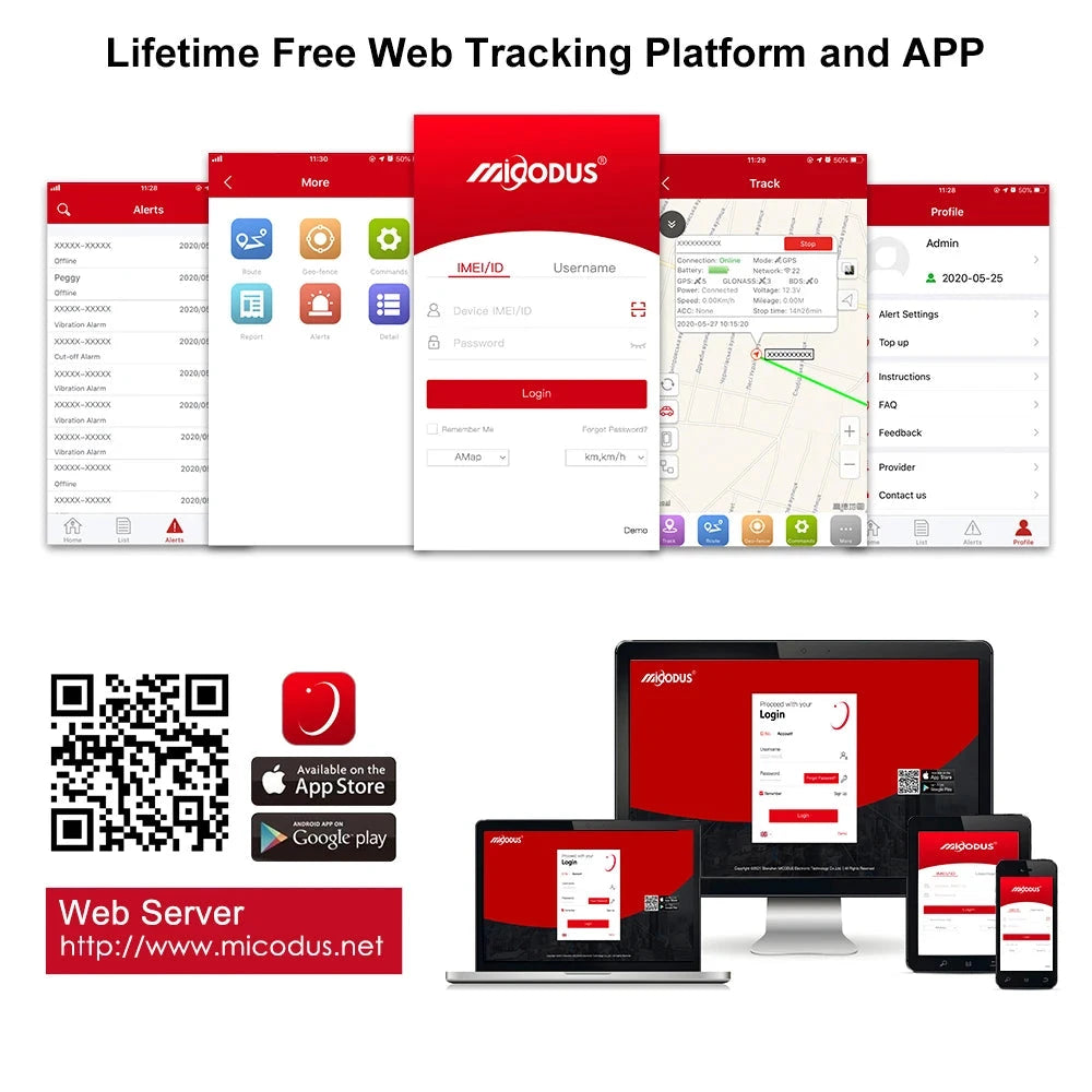 MiCODUS GPS Tracker Car Tracker ML500 Magnetic 5000mAh Temperature Voice Monitor GPS Locator Vibrate Drop Alert Lifetime APP MasCar