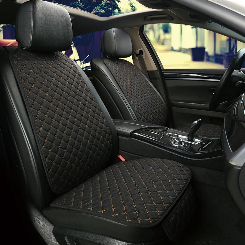 Universal Car Seat Cover Protector Linen Front Rear Back Flax Summer Cushion Pad Mat Sedan Suv Pick-up Car Interior Accessories MasCar