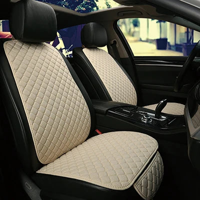 Universal Car Seat Cover Protector Linen Front Rear Back Flax Summer Cushion Pad Mat Sedan Suv Pick-up Car Interior Accessories MasCar