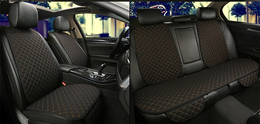 Universal Car Seat Cover Protector Linen Front Rear Back Flax Summer Cushion Pad Mat Sedan Suv Pick-up Car Interior Accessories MasCar