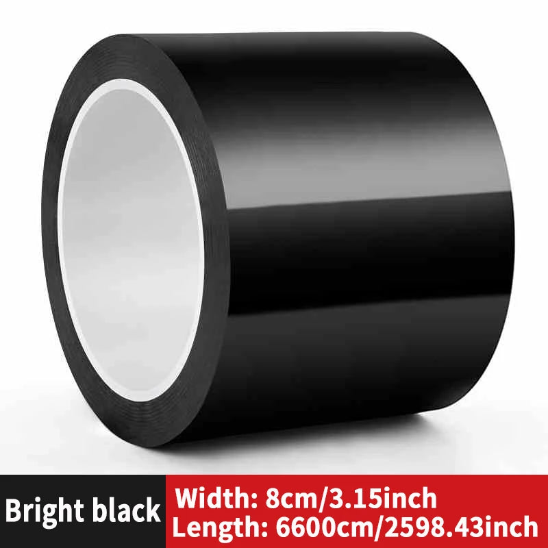 Car -modified color film, High brightness black carbon fibrous PET car interior and exterior sticker, body mid -net modification MasCar