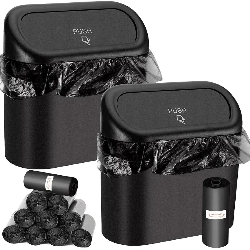 3Pcs Car trash can (with lid) contains 60 (300) garbage bags, small car trash can, leak-proof mini car accessories MasCar