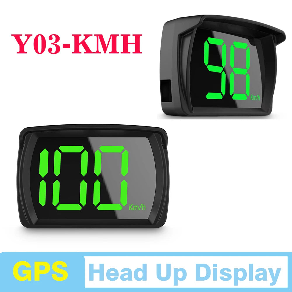 Y03 Digital GPS Speedometer Universal GPS Head up Display HUD Big Font KMH Reminder Meter Car Electronic Displayer Plug and Play MasCar