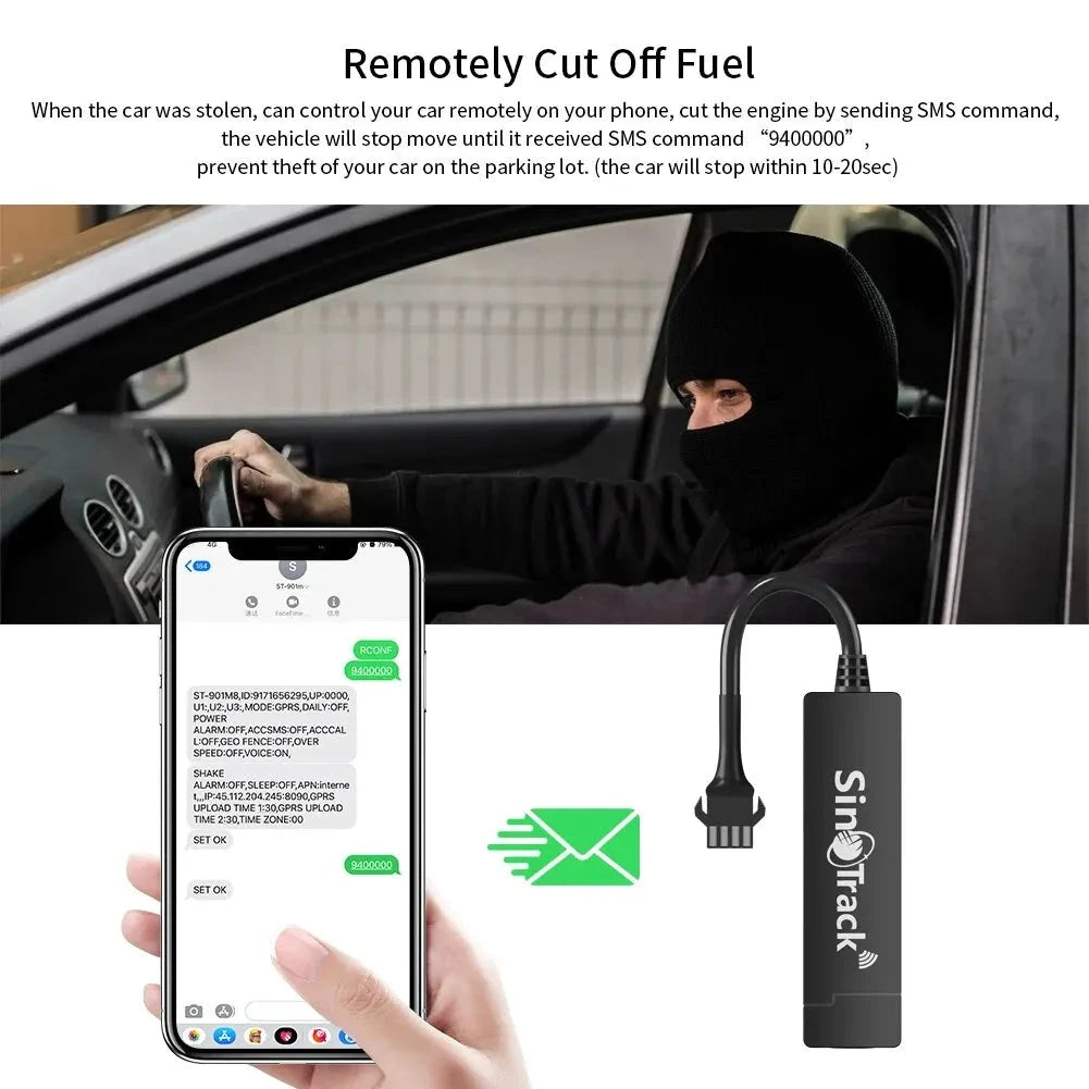 SinoTrack GPS Tracker GSM GPRS Vehicle Tracking Device Monitor Locator Remote Control ST-901A for Motorcycle with Free APP MasCar