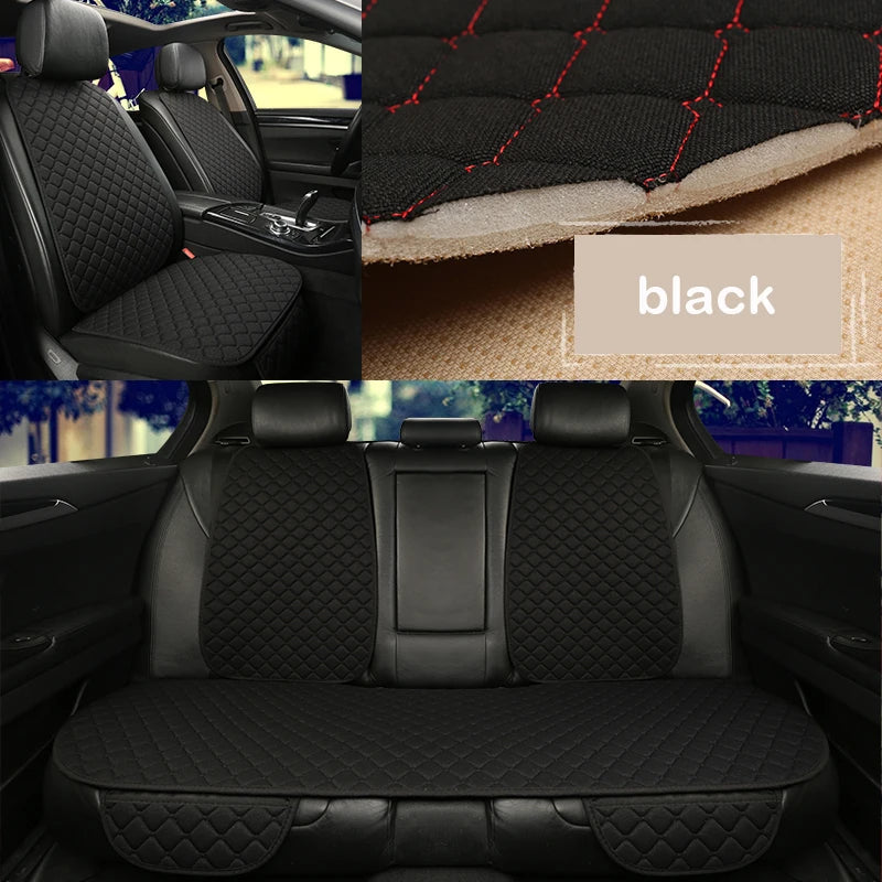 Universal Car Seat Cover Protector Linen Front Rear Back Flax Summer Cushion Pad Mat Sedan Suv Pick-up Car Interior Accessories MasCar