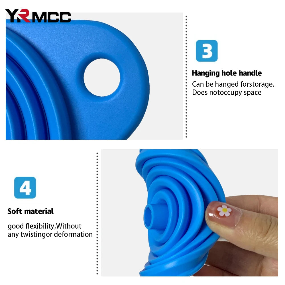 2Pcs Foldable Car Engine Funnel Silicone Liquid Funnel Washer Engine Oil Petrol Change Tools for Motorcycle Car Acesssories MasCar