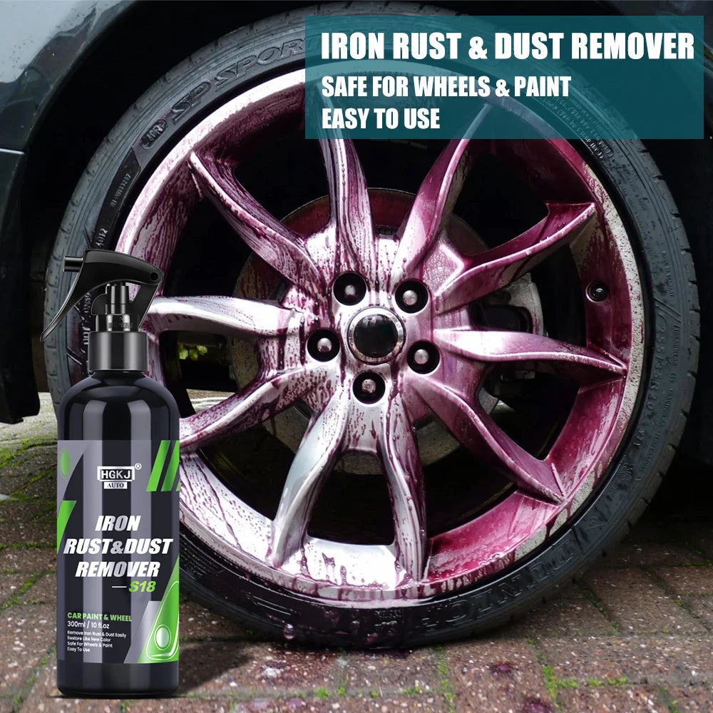 HGKJ Car Paint & Wheel Iron Particles Powder Cleaning Super Rust Dust Remover Spray Metal Surface Defender Auto Rim Cleaner MasCar