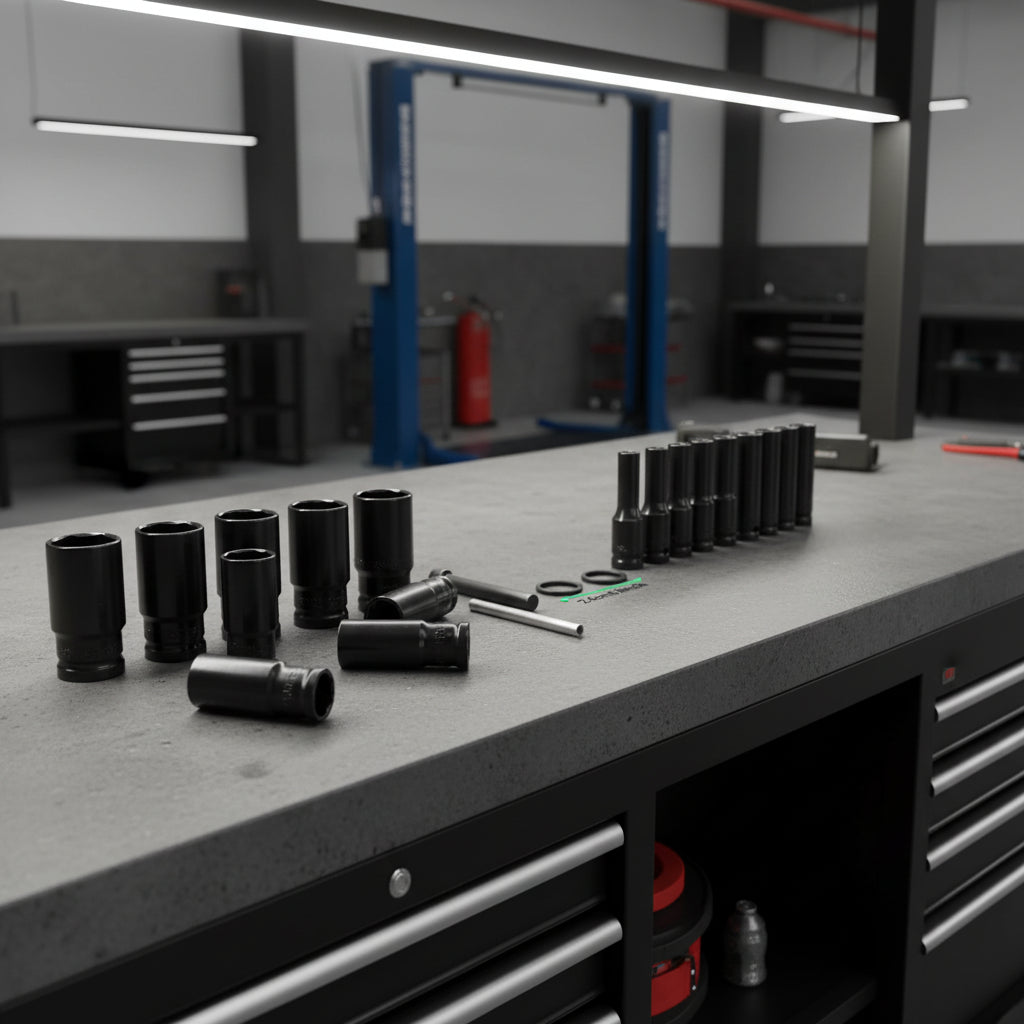 Podofo 20 pcs/set 1/2 "Drive 6-Point Impact Socket Set 8-32mm Metric Sizes Carbon Steel Impact Socket Set With Hard Storage Box MasCar