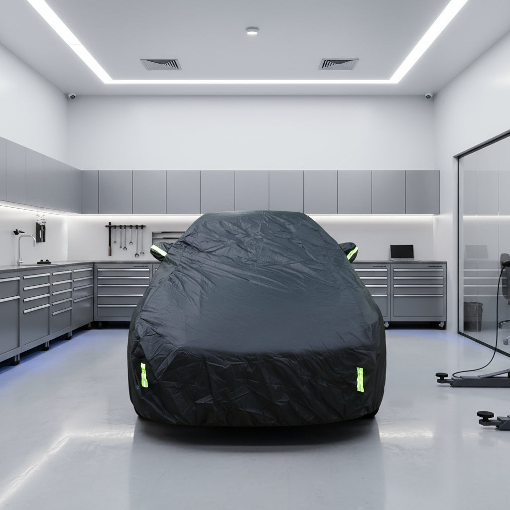 Car Cover Full Exterior Black Auto Cover Sunshade Dustproof Protection With Reflective strips Universal for Hatchback Sedan SUV MasCar