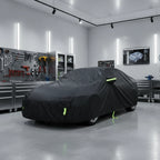 Car Cover Full Exterior Black Auto Cover Sunshade Dustproof Protection With Reflective strips Universal for Hatchback Sedan SUV MasCar