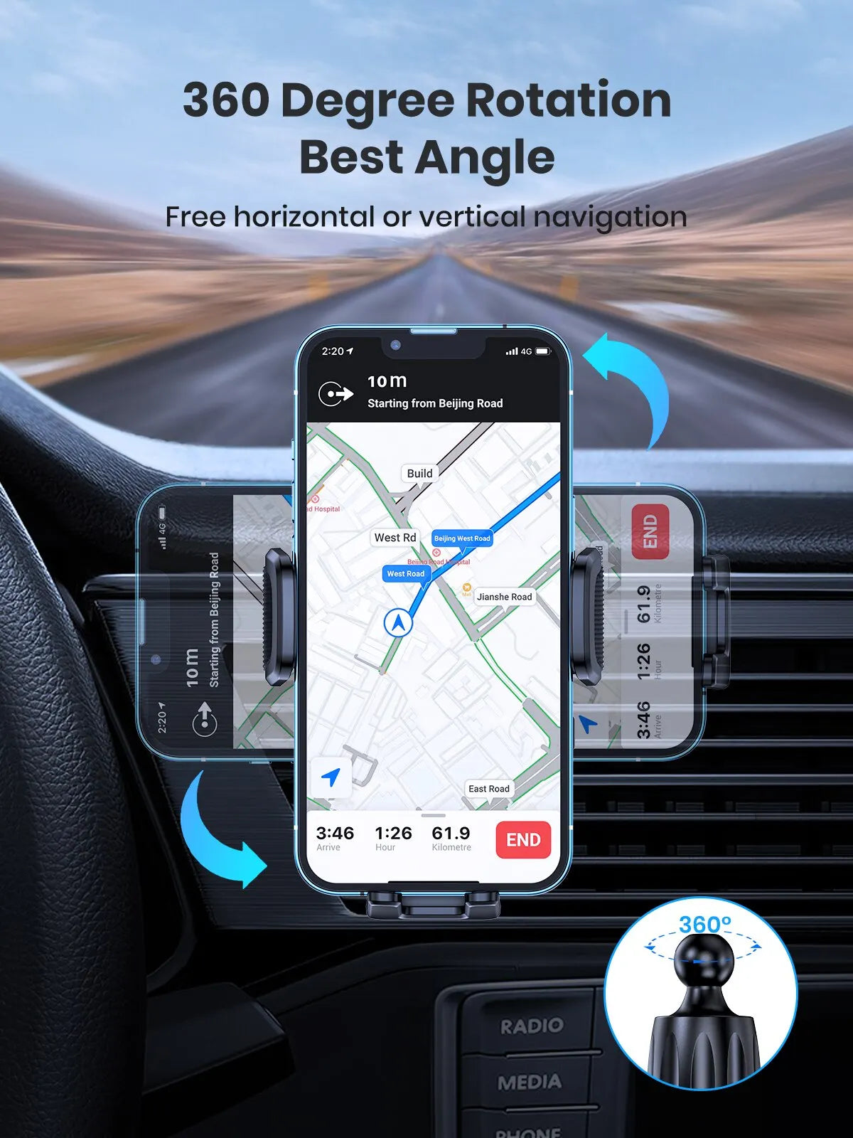 TOPK Car Phone Holder Gravity Stand for iPhone Xiaomi Samsung Car Mobile Support for Dashboard Windshield Air Vent Phone Mount MasCar