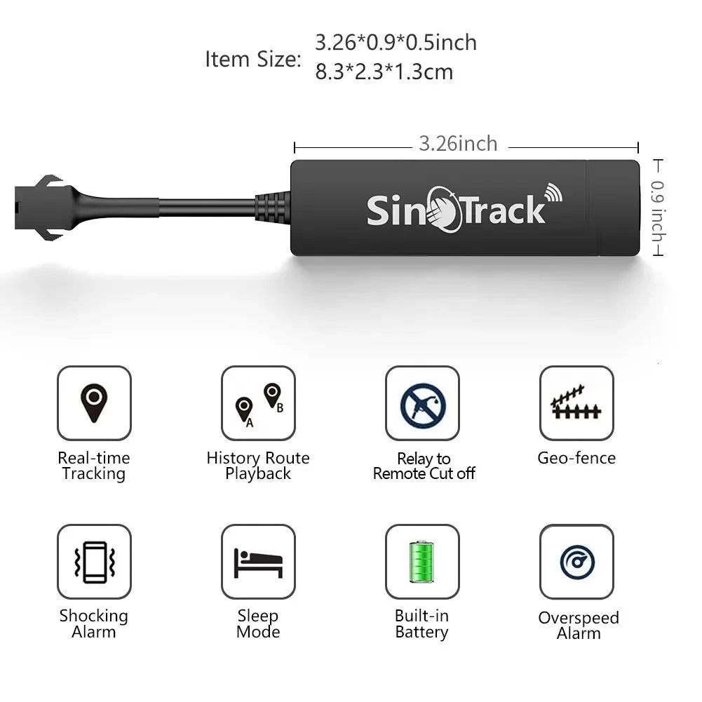 SinoTrack GPS Tracker GSM GPRS Vehicle Tracking Device Monitor Locator Remote Control ST-901A for Motorcycle with Free APP MasCar