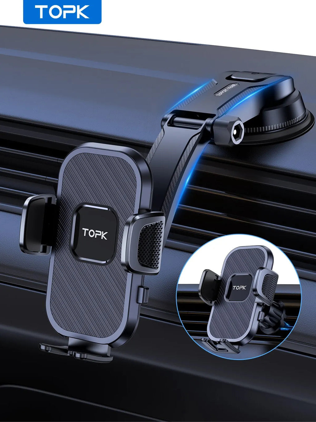 TOPK Car Phone Holder Gravity Stand for iPhone Xiaomi Samsung Car Mobile Support for Dashboard Windshield Air Vent Phone Mount MasCar