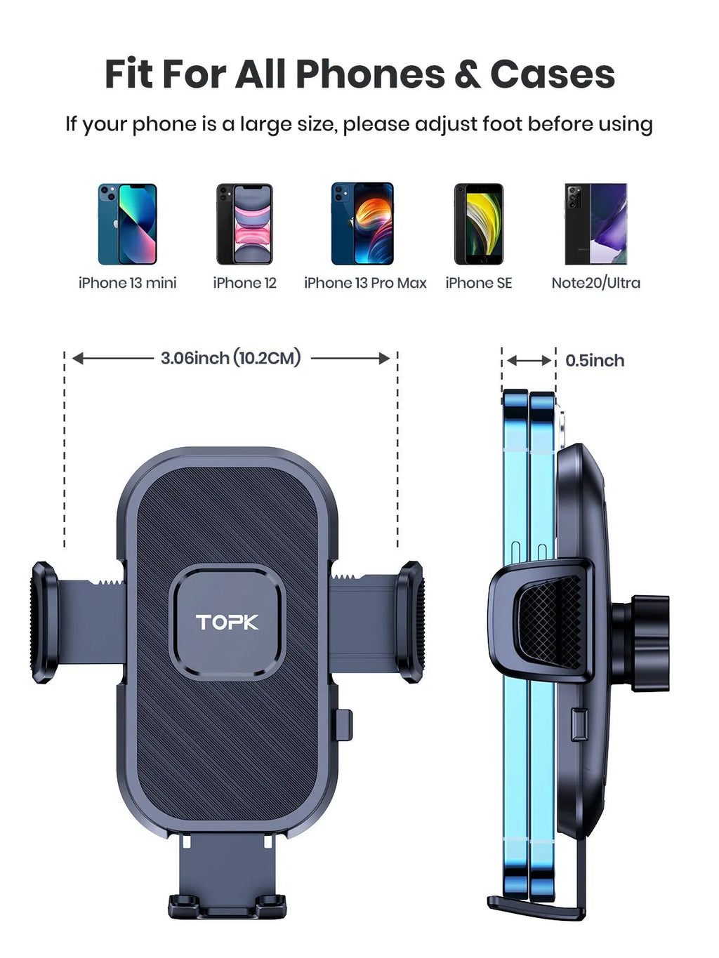 TOPK Car Phone Holder Gravity Stand for iPhone Xiaomi Samsung Car Mobile Support for Dashboard Windshield Air Vent Phone Mount MasCar