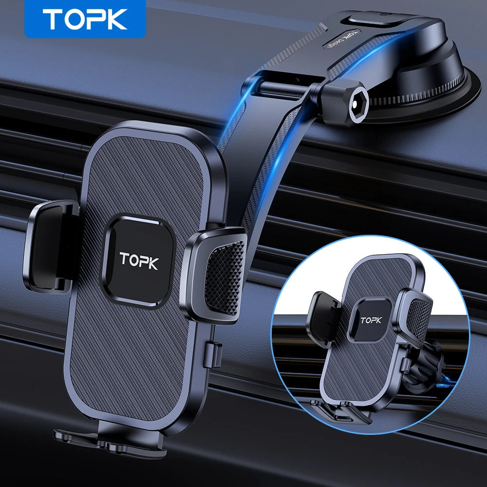 TOPK Car Phone Holder Gravity Stand for iPhone Xiaomi Samsung Car Mobile Support for Dashboard Windshield Air Vent Phone Mount MasCar