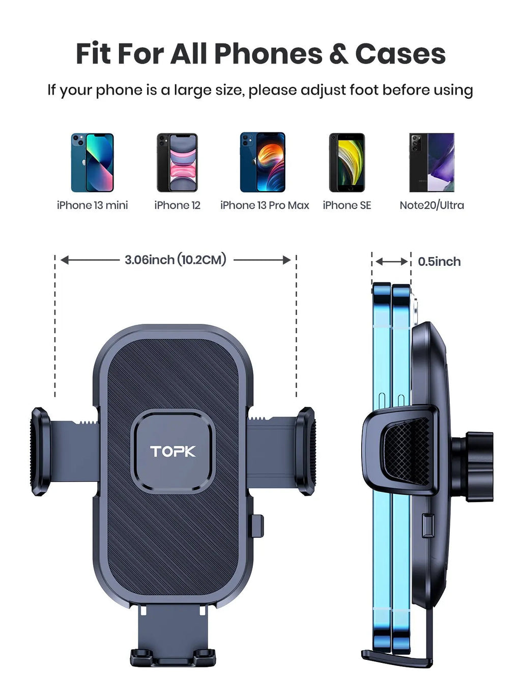 TOPK Car Phone Holder Gravity Stand for iPhone Xiaomi Samsung Car Mobile Support for Dashboard Windshield Air Vent Phone Mount MasCar