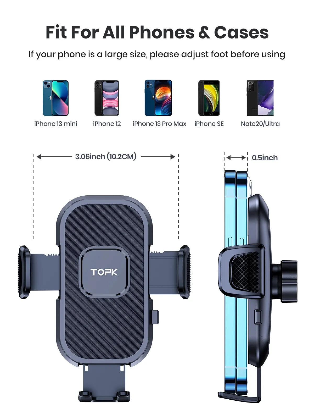 TOPK Car Phone Holder Gravity Stand for iPhone Xiaomi Samsung Car Mobile Support for Dashboard Windshield Air Vent Phone Mount MasCar