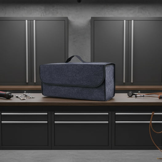 1pc Car Storage Felt Box For Dark Gray Anti Slip Storage Tools Towels Car Accessories Universal Foldable High-Quality Felt Box MasCar