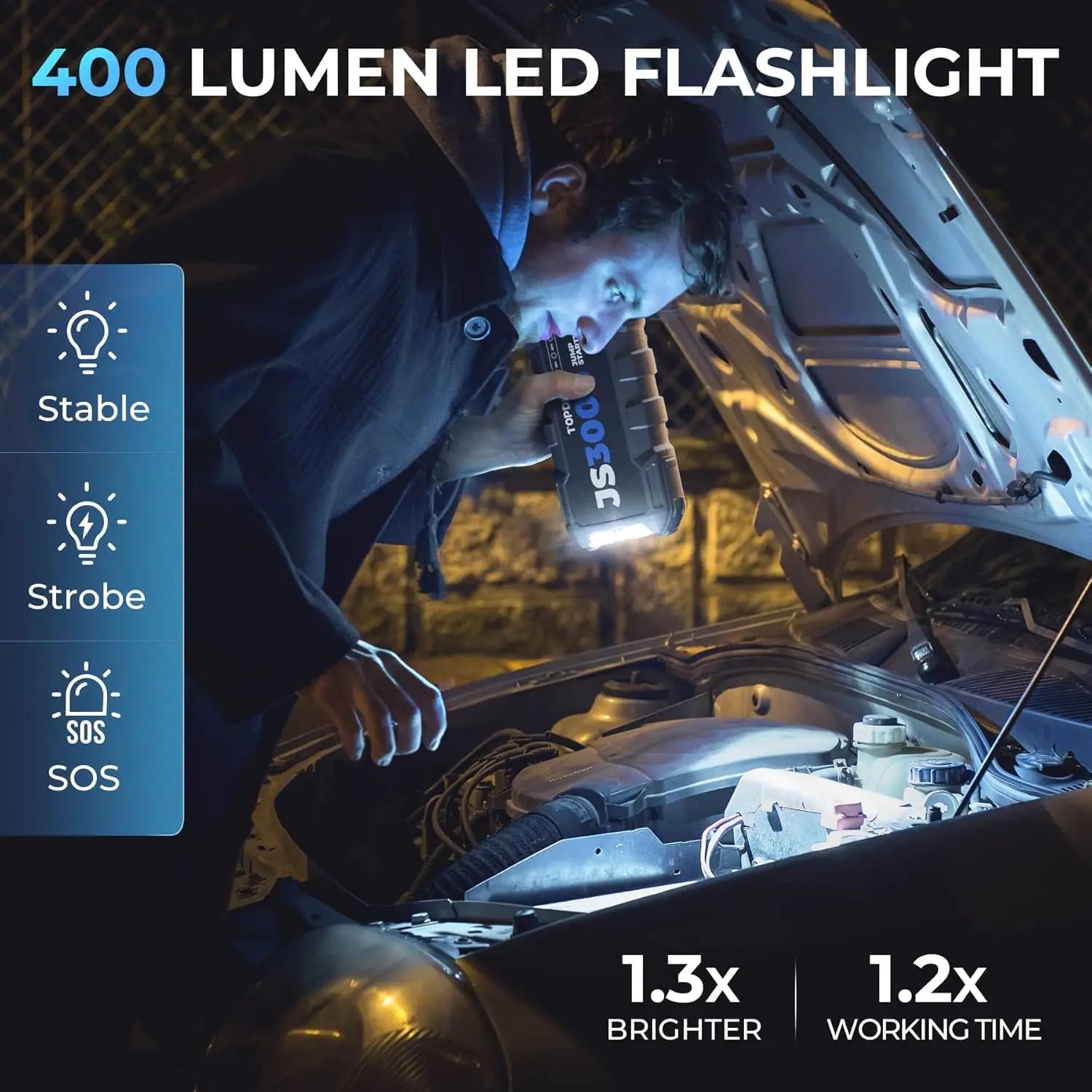 Topdon Jump Starter JS3000/JS2000Pro/JS1200pro 3000A/2500A/1500A/1200A Power Bank 12V Car Starting Device  for Booster MasCar