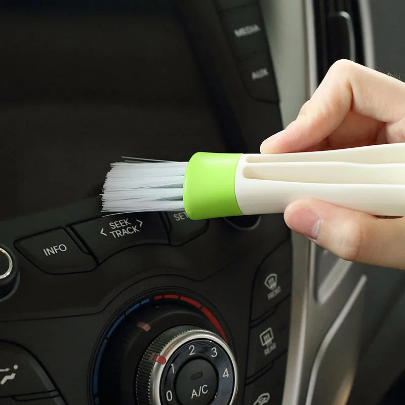 2In1 Car Air-Conditioner Outlet Cleaning Tool Multi-purpose Dust Brush Car Interior Multi-purpose Brush Car Grille Cleaner Brush MasCar