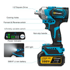 Gisam 1200N.M Torque Brushless Electric Impact Wrench 1/2 inch Cordless Wrench Screwdriver Power Tool For Makita 18V Battery Pin MasCar