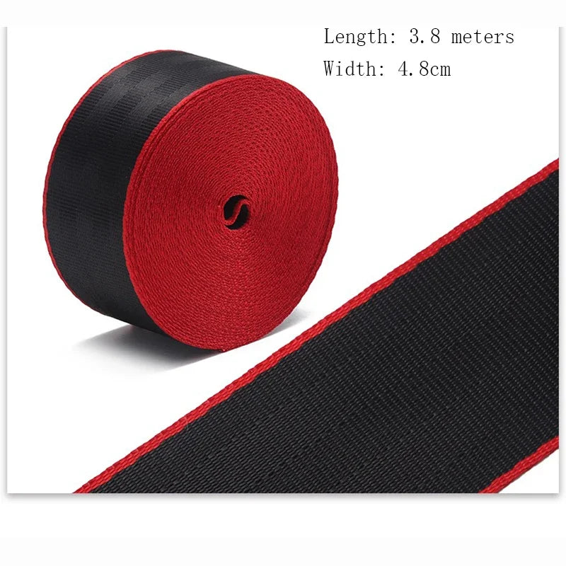 Auto 3.6 Meters Strengthen Seat Belt Webbing Fabric Racing Car Modified Seat Safety Belts Harness Straps Standard Certified MasCar
