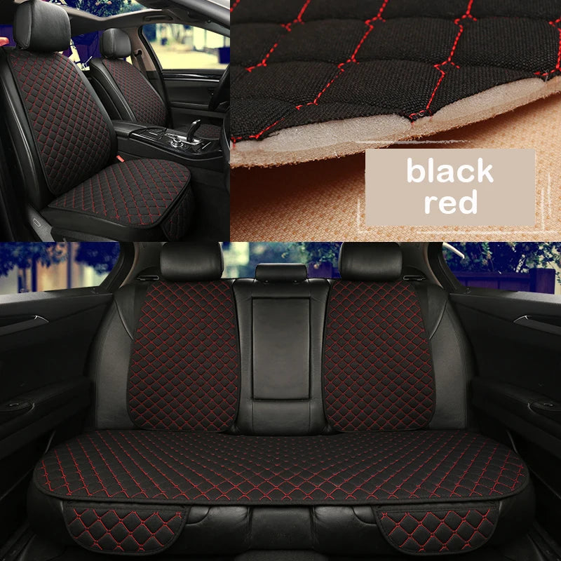 Universal Car Seat Cover Protector Linen Front Rear Back Flax Summer Cushion Pad Mat Sedan Suv Pick-up Car Interior Accessories MasCar