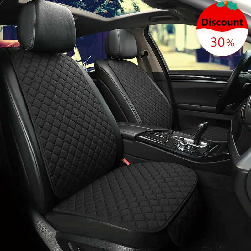 Universal Car Seat Cover Protector Linen Front Rear Back Flax Summer Cushion Pad Mat Sedan Suv Pick-up Car Interior Accessories MasCar