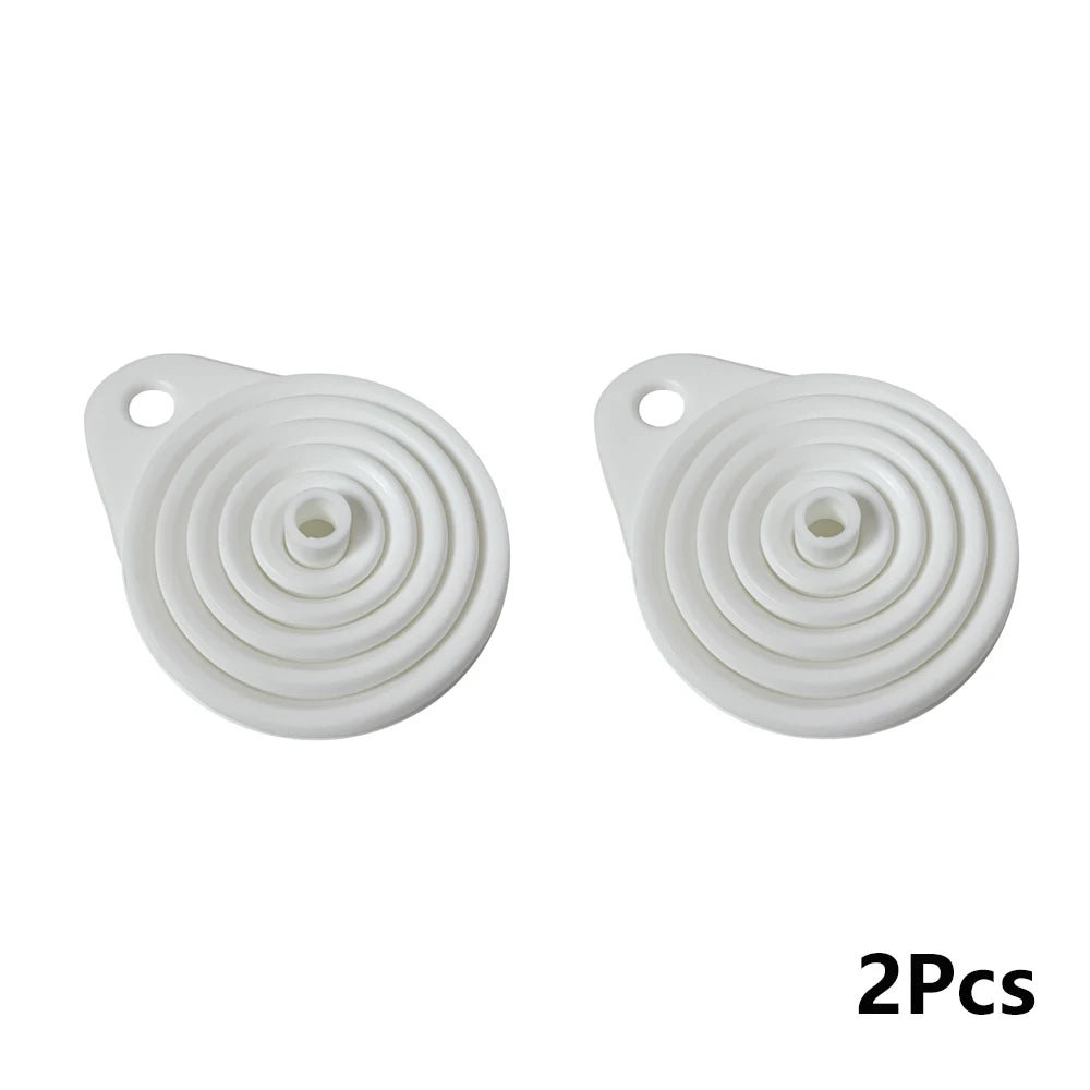 2Pcs Foldable Car Engine Funnel Silicone Liquid Funnel Washer Engine Oil Petrol Change Tools for Motorcycle Car Acesssories MasCar