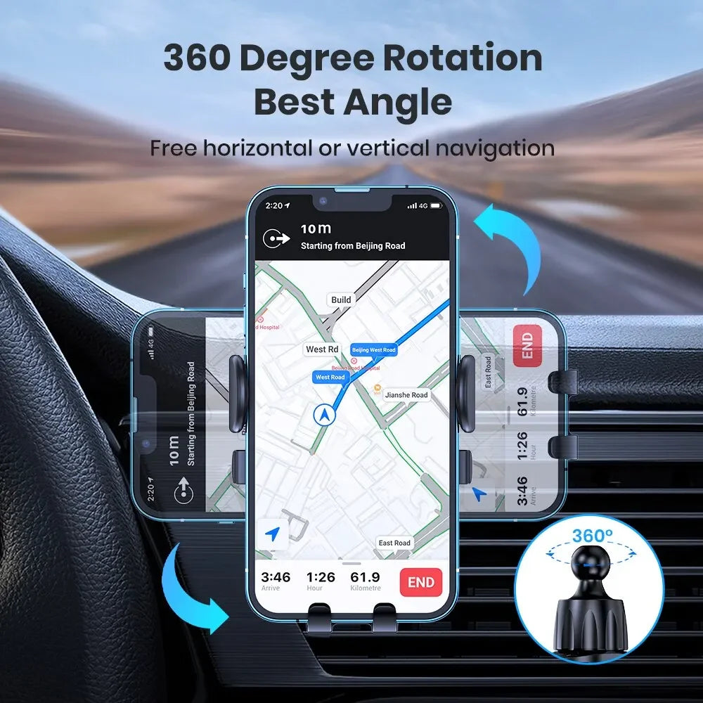 Mobile Phone Holder Air Outlet Gravity Sensor Car Holder Riangle Gravity Frosted Simplicity Solid Metallic Material MasCar