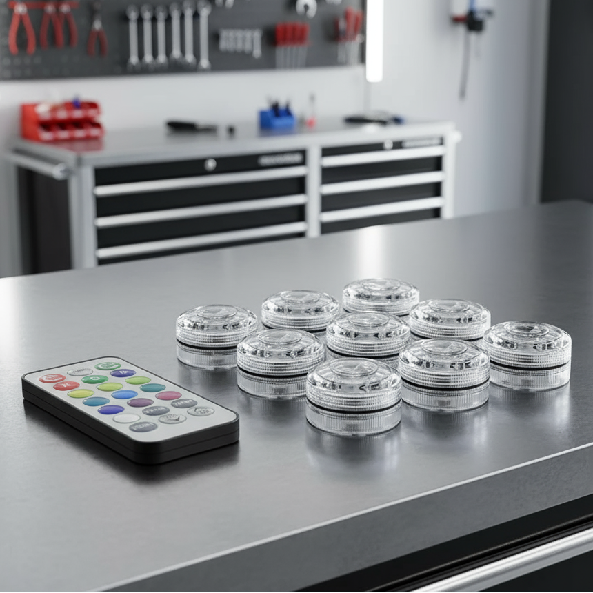 Wireless Adhesive LED Car Interior Ambient Light Remote Control Decor Auto Roof Foot Atmosphere Lamp Bicycle Tail Light MasCar