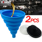2Pcs Foldable Car Engine Funnel Silicone Liquid Funnel Washer Engine Oil Petrol Change Tools for Motorcycle Car Acesssories MasCar