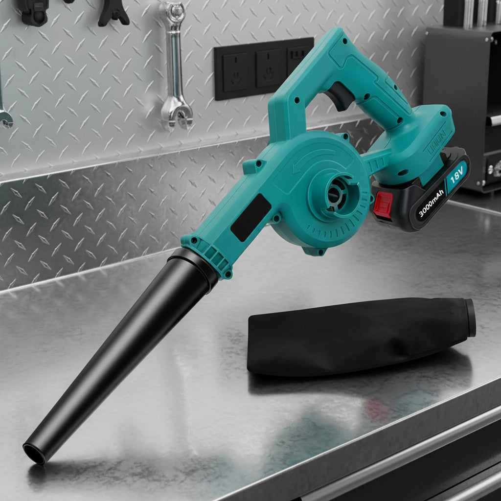 Cordless Leaf Blower with 2Battery, Electric Air Blower Handheld Leaf Blower Snow Dust Car Garden replacement for Makita 18V MasCar