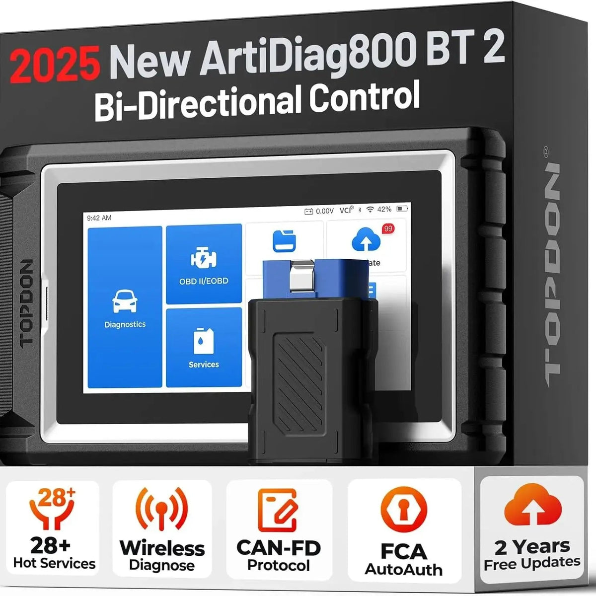 TOPDON 2025 NEW Artidiag800 BT 2 OBD2 All System Scanner Professional Car Diagnostic Tool Automotive Scanner Active Test MasCar