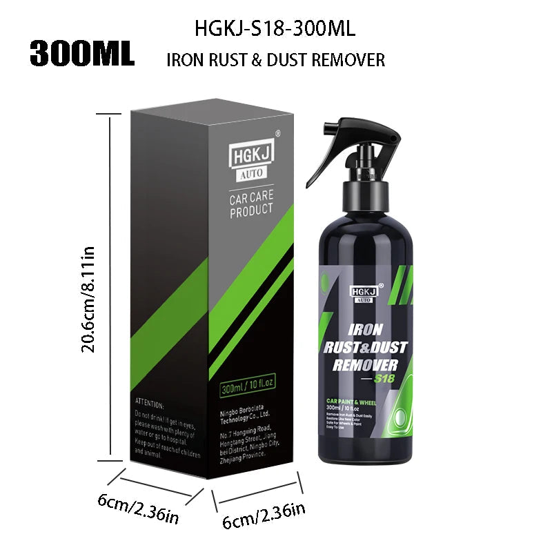 HGKJ Car Paint & Wheel Iron Particles Powder Cleaning Super Rust Dust Remover Spray Metal Surface Defender Auto Rim Cleaner MasCar