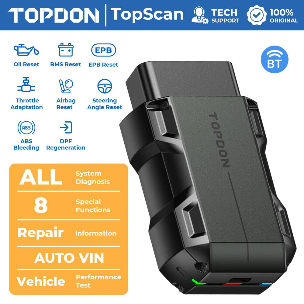 TOPDON TopScan Lite Scanner Smart Diagnostic Tool DTC Repair Guide Bluetooth OBD2 code reader MasCar