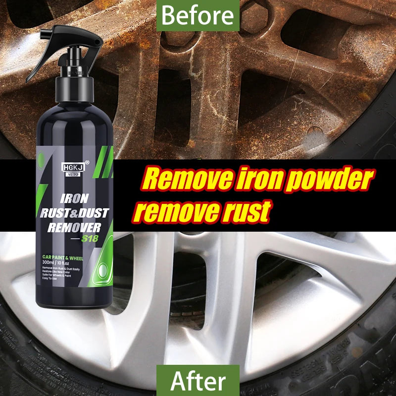 HGKJ Car Paint & Wheel Iron Particles Powder Cleaning Super Rust Dust Remover Spray Metal Surface Defender Auto Rim Cleaner MasCar