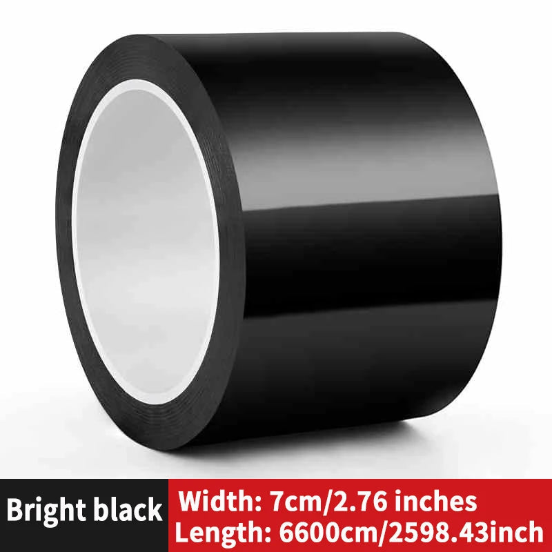 Car -modified color film, High brightness black carbon fibrous PET car interior and exterior sticker, body mid -net modification MasCar