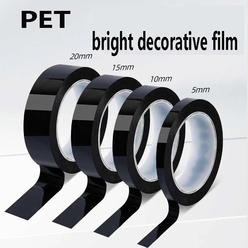 Car -modified color film, High brightness black carbon fibrous PET car interior and exterior sticker, body mid -net modification MasCar