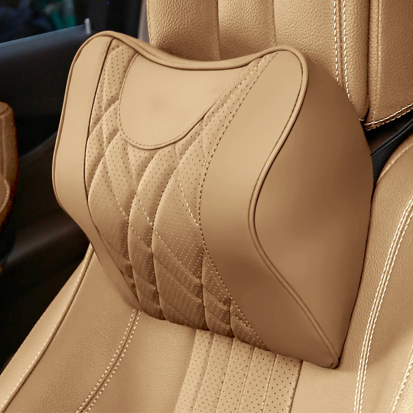 COUSSIN REPOSE NUQUE AUTO – Confort mémoire de forme et design cuir respirant MasCar